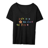 Maxbell Women's Short Sleeve Black Breathable Tee Shirt for Shopping Vacation Travel M Black