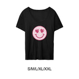 Maxbell Women's T Shirt Clothes Casual Simple Basic Tee for Travel Commuting Walking S Black
