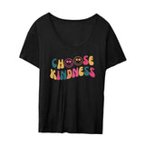 Maxbell Women's T Shirt Soft Comfortable Cute Summer T Shirt for Office Sports Daily XXL Black