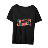 Maxbell Women's T Shirt Soft Comfortable Cute Summer T Shirt for Office Sports Daily XXL Black