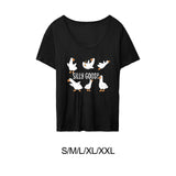 Maxbell Women's T Shirt Female Tee Shirts Summer Goose Print Casual Crewneck Clothes S