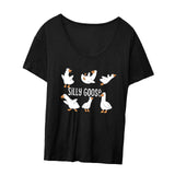 Maxbell Women's T Shirt Female Tee Shirts Summer Goose Print Casual Crewneck Clothes M