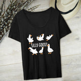Maxbell Women's T Shirt Female Tee Shirts Summer Goose Print Casual Crewneck Clothes XXL