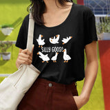 Maxbell Women's T Shirt Female Tee Shirts Summer Goose Print Casual Crewneck Clothes XXL