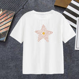 Maxbell Short Sleeve Tops Stylish Clothes Womens T Shirts for Street Shopping Travel S White