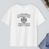 Maxbell Women Letter Printed T Shirt Round Neck Tee for Camping Backpacking Climbing M