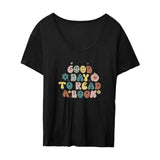 Maxbell Women Tee Printed Soft Novelty Short Sleeve Top for Beach Walking Daily Wear M