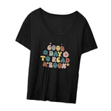 Maxbell Women Tee Printed Soft Novelty Short Sleeve Top for Beach Walking Daily Wear M