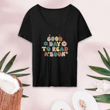 Maxbell Women Tee Printed Soft Novelty Short Sleeve Top for Beach Walking Daily Wear L