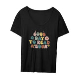 Maxbell Women Tee Printed Soft Novelty Short Sleeve Top for Beach Walking Daily Wear XL