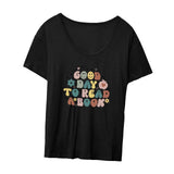 Maxbell Women Tee Printed Soft Novelty Short Sleeve Top for Beach Walking Daily Wear XL