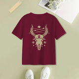 Maxbell Round Neck Tops Casual Loose Fit Women's T Shirt for Shopping Sports Walking M Red