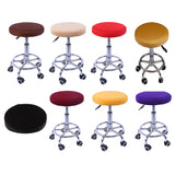 Elastic Bar Stool Cover Round Chair Seat Cover Cushion Slip Covers Black