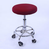 Elastic Bar Stool Covers Round Chair Seat Cover Cushion Slip Covers Wine