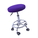Elastic Bar Stool Covers Round Chair Seat Cover Cushion Slip Covers Purple