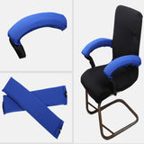 1Pair Chair Armrest Cover Zipper Elastic Chair Arm Cover Protector Navy Blue