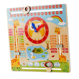 Max Educational Wooden Calendar Toy Clock Date Weather Chart Kids Children
