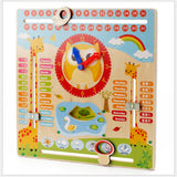 Max Educational Wooden Calendar Toy Clock Date Weather Chart Kids Children