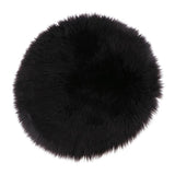 Max Soft Sheepskin Fluffy Skin Faux Fur Fake Rug Mat Small Rugs Black