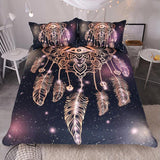 Max 3Pcs Bedding Set Golden Print Duvet Cover Pillowcase Eyes - 173cmx218cm - Aladdin Shoppers