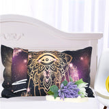 Max 3Pcs Bedding Set Golden Print Duvet Cover Pillowcase Eyes - 173cmx218cm - Aladdin Shoppers