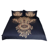 Max 3Pcs Bedding Set Golden Print Duvet Cover Pillowcase Dreamcatcher-228x228cm