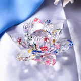 Max Crystal Lotus Flower Crafts Paperweights Glass Lotus Model Multicolored