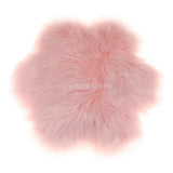 Max Soft Sheepskin Fluffy Faux Fur Rug Mat Small Rugs Flower 60cm Light Pink