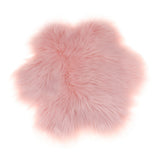 Max Soft Sheepskin Fluffy Faux Fur Rug Mat Small Rugs Flower 60cm Light Pink