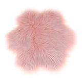 Max Soft Sheepskin Fluffy Faux Fur Rug Mat Small Rugs Flower 60cm Light Pink