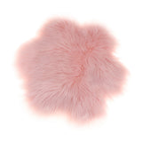 Max Soft Sheepskin Fluffy Faux Fur Rug Mat Small Rugs Flower 60cm Light Pink