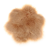 Max Soft Sheepskin Fluffy Faux Fur Rug Mat Small Rugs Flower 60cm Camel