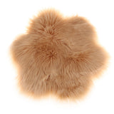 Max Soft Sheepskin Fluffy Faux Fur Rug Mat Small Rugs Flower 60cm Camel
