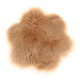 Max Soft Sheepskin Fluffy Faux Fur Rug Mat Small Rugs Flower 60cm Camel
