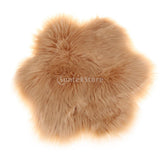 Max Soft Sheepskin Fluffy Faux Fur Rug Mat Small Rugs Flower 60cm Camel
