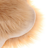 Max Soft Sheepskin Fluffy Faux Fur Rug Mat Small Rugs Flower 60cm Camel