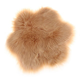 Max Soft Sheepskin Fluffy Faux Fur Rug Mat Small Rugs Flower 60cm Camel