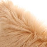Max Soft Sheepskin Fluffy Faux Fur Rug Mat Small Rugs Flower 60cm Camel