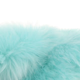 Max Soft Sheepskin Fluffy Faux Fur Rug Mat Small Rugs Flower 60cm Lake Blue
