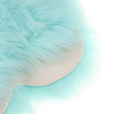 Max Soft Sheepskin Fluffy Faux Fur Rug Mat Small Rugs Flower 60cm Lake Blue