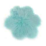 Max Soft Sheepskin Fluffy Faux Fur Rug Mat Small Rugs Flower 60cm Lake Blue