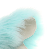 Max Soft Sheepskin Fluffy Faux Fur Rug Mat Small Rugs Flower 60cm Lake Blue