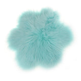 Max Soft Sheepskin Fluffy Faux Fur Rug Mat Small Rugs Flower 60cm Lake Blue