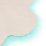 Max Soft Sheepskin Fluffy Faux Fur Rug Mat Small Rugs Flower 60cm Lake Blue