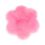 Max Soft Sheepskin Fluffy Faux Fur Rug Mat Small Rugs Flower 60cm Dark Pink