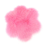 Max Soft Sheepskin Fluffy Faux Fur Rug Mat Small Rugs Flower 60cm Dark Pink