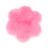 Max Soft Sheepskin Fluffy Faux Fur Rug Mat Small Rugs Flower 60cm Dark Pink