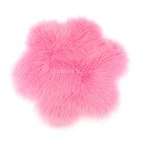 Max Soft Sheepskin Fluffy Faux Fur Rug Mat Small Rugs Flower 60cm Dark Pink