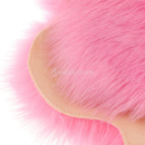 Max Soft Sheepskin Fluffy Faux Fur Rug Mat Small Rugs Flower 60cm Dark Pink
