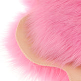 Max Soft Sheepskin Fluffy Faux Fur Rug Mat Small Rugs Flower 60cm Dark Pink